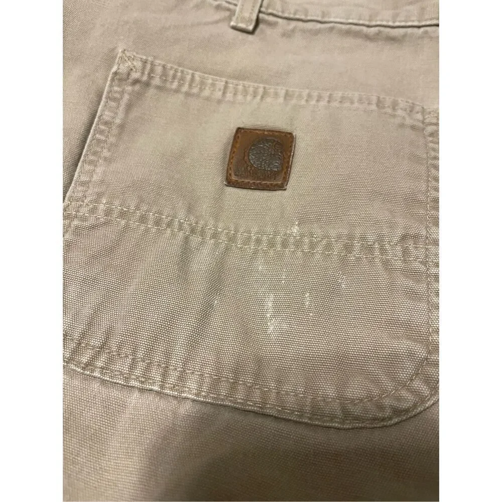 Carhartt Jeans Mens‎ 42X30 Dungaree Fit Cargo Vintage Tan 5 Pocket A27